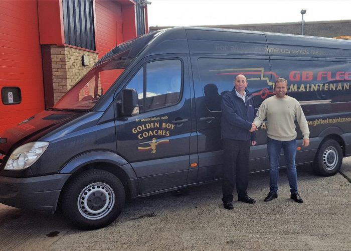 Irizar UK Aftercare Manager, Andrew Mageer (left) with GB Fleet Director, Paul Murdoch (right)