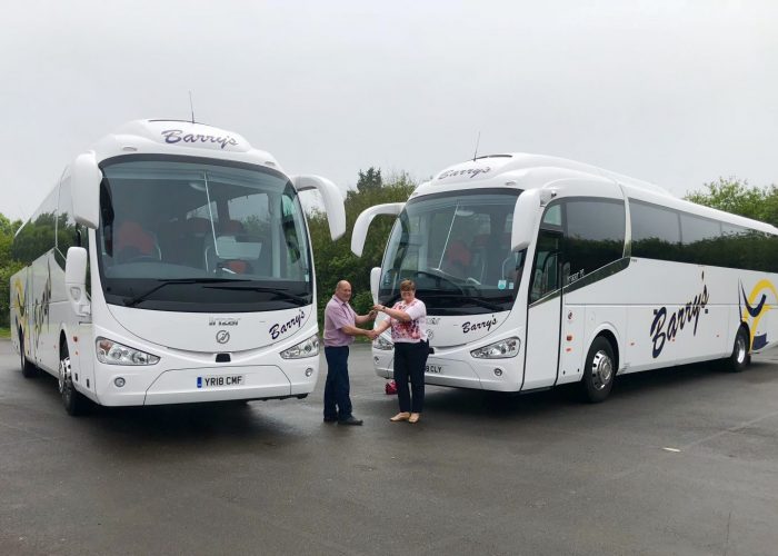 Barry’s Coaches’ fleet refreshed by arrival of two new Irizar i6 Integrals